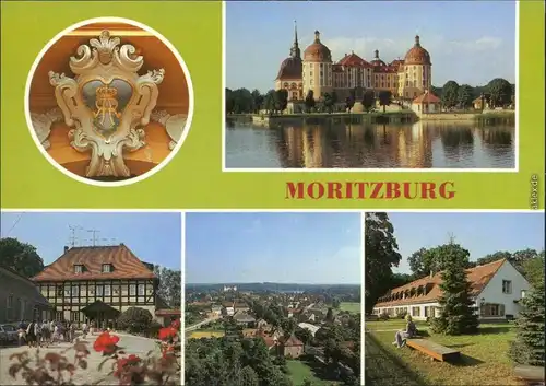 Moritzburg  Wappen über dem Eingangaportal  HO-Gaststätte "Waldschänke" 1986