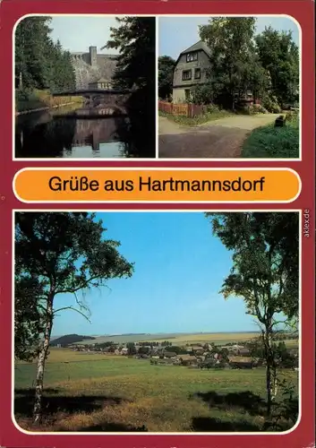 Hartmannsdorf Talsperre Lehnmühle - Staumauer, Talsperre-Café, Teilansicht 1986