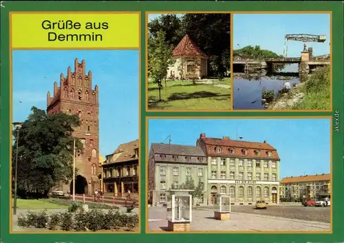 Demmin Jugendherberge Luisentor, Kleine Galerie, Zugbrücke über die Peene 1984