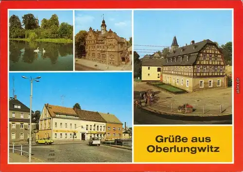 Oberlungwitz Hirschgrundteich, Rathaus, Blick zum Postgut und zur 1988