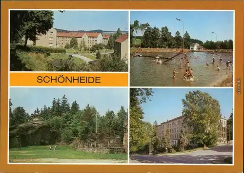 Schönheide (Erzgebirge) Neubaugebiet, Freibad, Fuchssteinpark,  Oberschule 1986