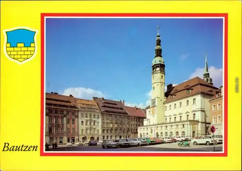 Bautzen Budyšin Markt und Rathaus mit parkenden Trabant's 1982