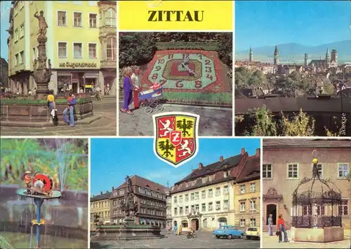 Zittau Rolandbrunnen,   Schleifermännchen, August-Bebel-Platz  1981
