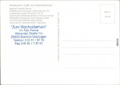 Bomlitz Restaurant u. Café "Zum Wacholderhain" - Innen Außen Gästebereich 1992