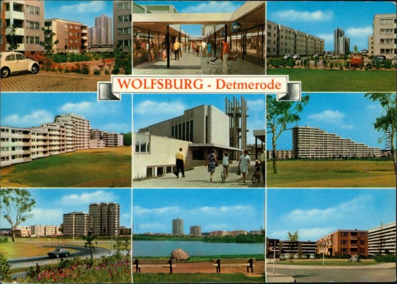 Detmerode Wolfsburg Neubauten, Straßen, und Zentrum 1973 Nr. 69255