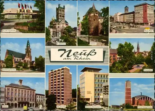 Neuss An der Stadthalle, St. Quirinus, Obertor, Heus-Platz,  Drususplatz,  1968
