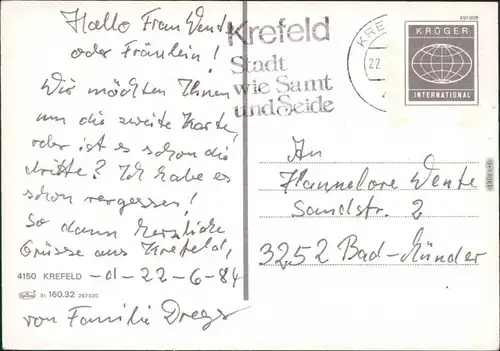 Ansichtskarte Krefeld Crefeld Hauptbahnhof, Jagdschlösschen, Rathaus 1989