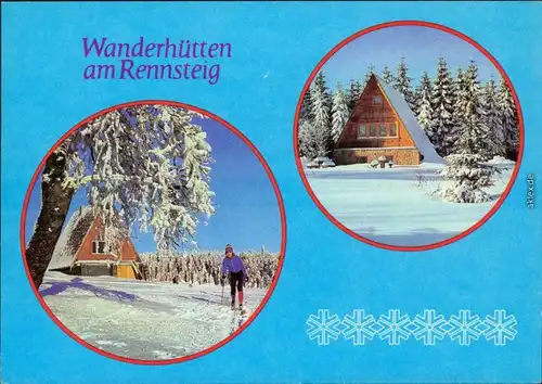 Neustadt am Rennsteig Wanderhütten im Winter 1979