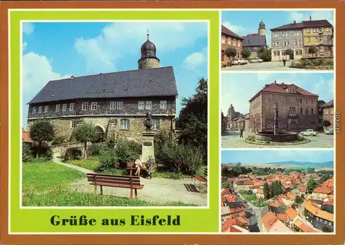 Eisfeld Schloss, Markt, Rathaus, Panorama-Ansicht 1983