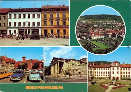 Meiningen Am Markt, Blick auf Meiningen, Blick zur Rudolf-Baumbach-schule 1984