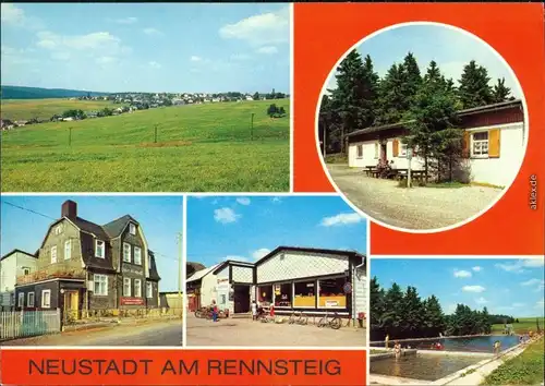 Neustadt am Rennsteig  FDGB-Erholungsheim  Konsum-Einkaufszentrum, Freibad 1982