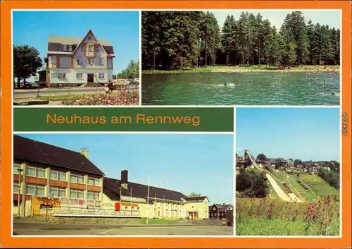 Neuhaus am Rennweg HO-Speisegaststätte "Hotel Hirsch" Schanzenanlage  1983