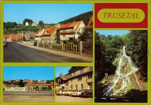 Trusetal Eisensteinstraße, Teilansicht, HO-Gaststätte "Wasserfall",  1982