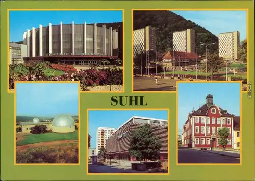 Suhl Stadthalle  Hochhäuser,  Planetarium, CENTRUM-Warenhaus 1981