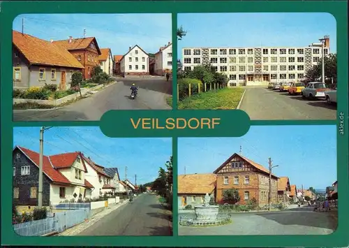 Veilsdorf Straßenansichten, Markt mit Brunnen 1982