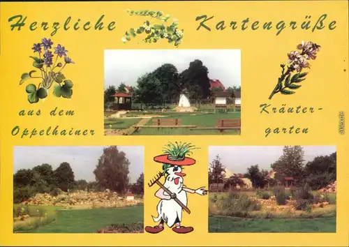 Oppelhain Kräutergarten mit Beeten und miniatur Windmühle b Finsterwalde  1990