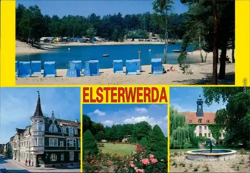 Elsterwerda  Waldbad Zeischa, Rathaus, Rosengarten in Saathain, Schloss 2002
