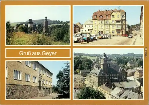 Geyer Wachtturm  Markt, Jugendherberge "Wilhelm Pieck", Übersicht 1989