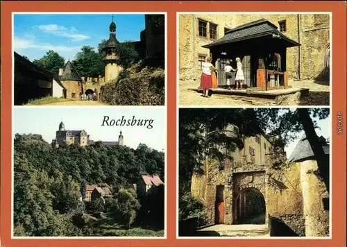 Rochsburg Lunzenau Tor, Brunnenhaus, Blick auf Schloß und Brücke  Tor 1989