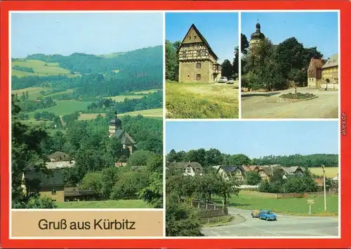 Kürbitz Weischlitz (Vogtland) Blick zur Salvatorkirche Teilansicht 1989