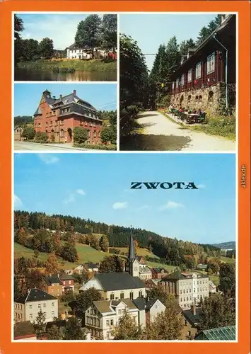 Zwota Klubhaus der Jugend, Rathaus, Jugendherberge, Teilansicht 1989