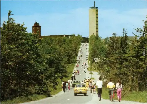 Oberwiesenthal Fichtelbergauffahrt - Fichtelberghaus und Wetterwarte 1989