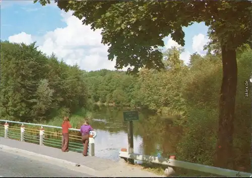 Ansichtskarte Stare Juchy Rzeka Ełk pod stradunami/Brück am Fluss Ełk 1986