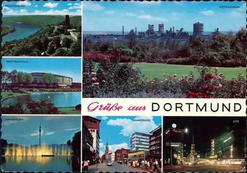 Dortmund Hohensyburg, Westfalenhalle,   Kampstrasse, City, Westfalenpark 1970