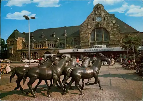 Aachen Hauptbahnhof un Pferdegruppe 1985