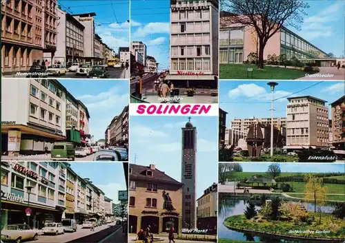 Solingen Mummstraße  Stadttheater, Hauptstrasse  Botanischer Garten 1978
