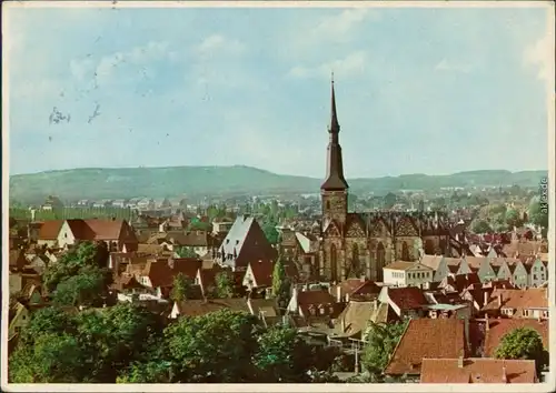 Ansichtskarte Osnabrück 63. Dt. Wandertag Rathaus und Marienkirche 1962