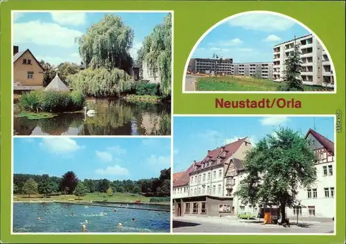 Neustadt (Orla) Gamsenteich, Neubaugebiet, Schwimmbad, Markt 1982