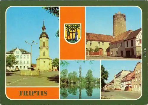 Triptis Markt, Schloßturm, Schloßteich, Ernst-Thälmann-Straße 1983