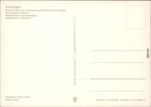 Zittau Bertsdorf Pferdeberg und Jonsberg,   Hänischmühe - Fachwerkhäuser 1986