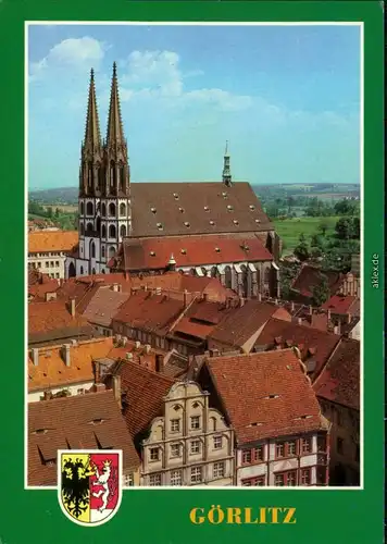 Görlitz Zgorzelec Blick über die Stadt und der  Pfarrkirche St. Peter   1984