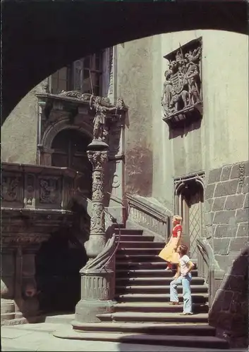 Görlitz Zgorzelec Rathaustreppe Ansichtskarte Bild Heimat 1984