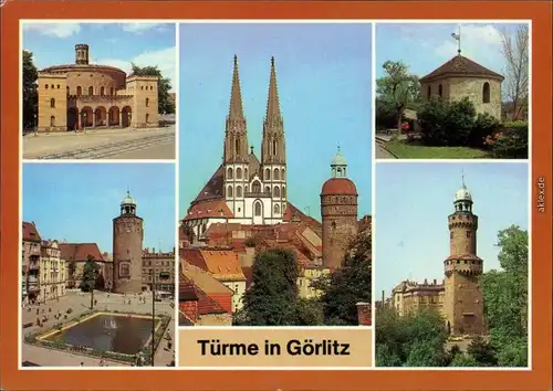 Görlitz Zgorzelec Kaisertrutz, Marienplatz dicken Turm  Reichenbacher Turm 1984