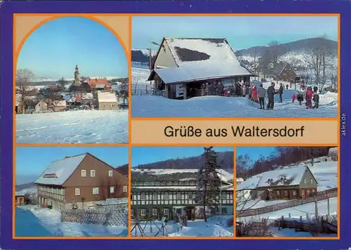 Waltersdorf Großschönau (Sachsen) Ansichten im Winter Oberlausitz 1985