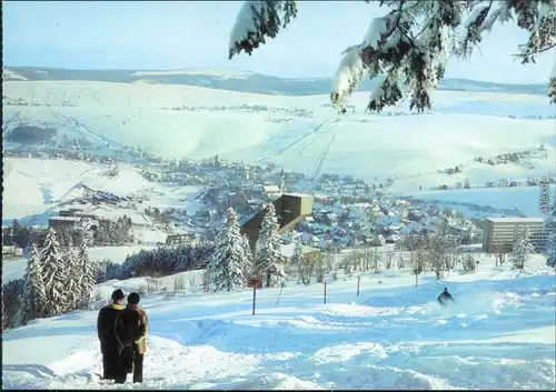 Oberwiesenthal Panorama-Ansicht mit Spungschanze 1984