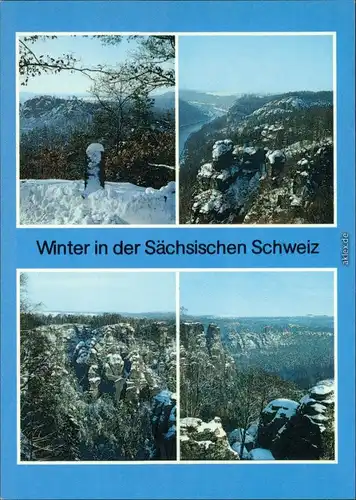 Rathen Winter in der Sächsische Schweiz: Gamrig,   Rathener Felsenwelt 1988