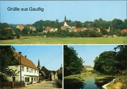 Doberschau Gaußig Dobruša-Huska Teilansicht, Ortsmotiv, Schlosspark 1989