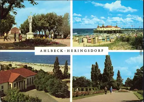 Heringsdorf  Usedom 1. u. 2. Seebad Ahlbeck - Kurpark mit Musikpavillon  1978