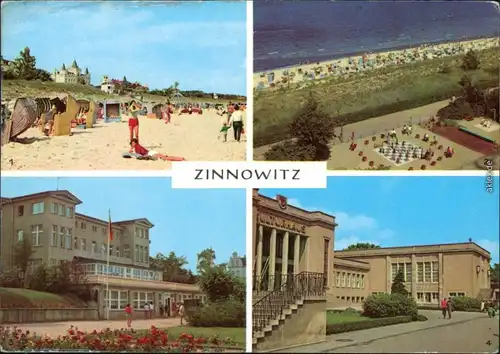 Zinnowitz 1. Strand, 2. Sportanlage, 3. Haus Schirgal, 4. Kulturhaus 1976