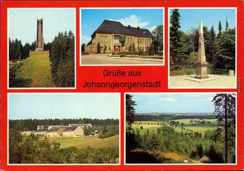 Johanngeorgenstadt Erzgebirgsschanze,   Postmeilensäule "Schwefelwerk",  1985