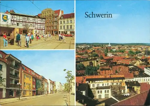 Schwerin Leninplatz, Großer Moor, Teilansicht Ansichtskarte 1988