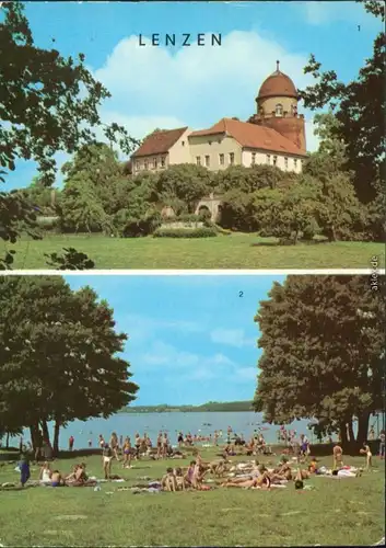 Lenzen (Elbe) 1 Burg 2 Rudower See Ansichtskarte 1980
