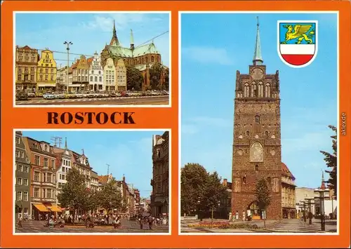 Rostock Neuer Markt Marktplatz - Ernst-Thälmann-Platz Kröpeliner Tor 1989