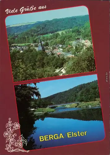 Berga (Elster) Teilansicht, Elstertal Ansichtskarte 1987