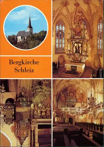 Schleiz Bergkirche: Altar, Kanzel, Orgel Ansichtskarte 1985