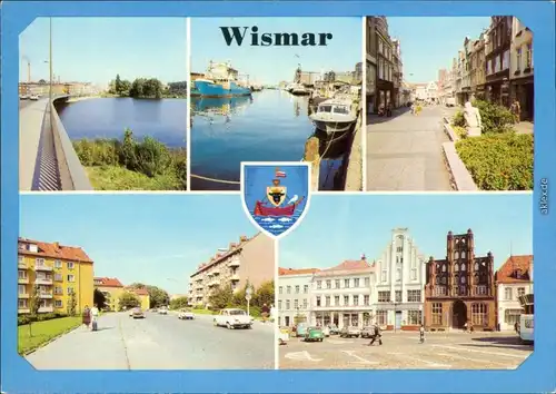 Wismar Mühlenteich, Hafen, Krämerstrße, Rudolf-Breitscheid-Straße, Markt 1988